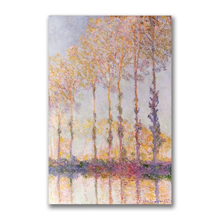 Claude Monet 'Poplars On The Banks Of The Epte' Canvas Art,16x24